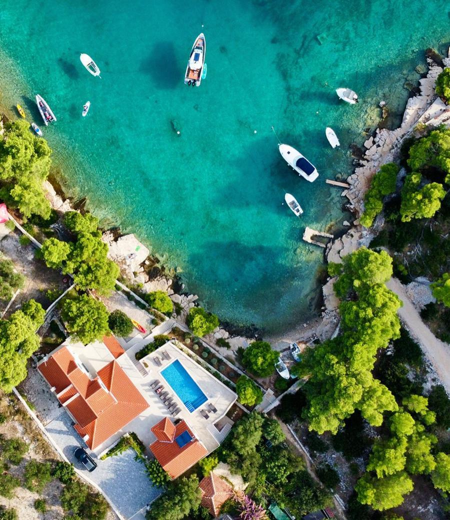 Luxury Villa Kate - In Lucice Bay With Turquoise Sea, Amazing Seaviews, And Heated Pool Milna  Exterior photo
